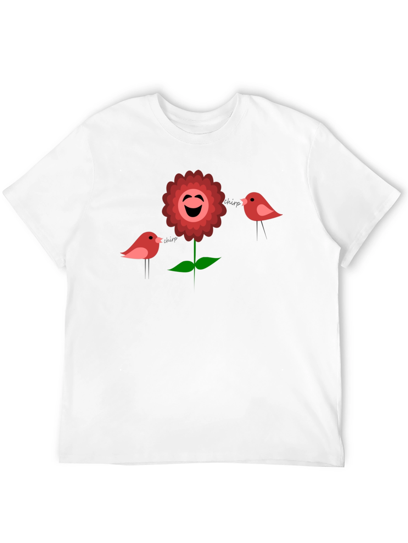 Cheerful Flower & Birds Graphic Tee