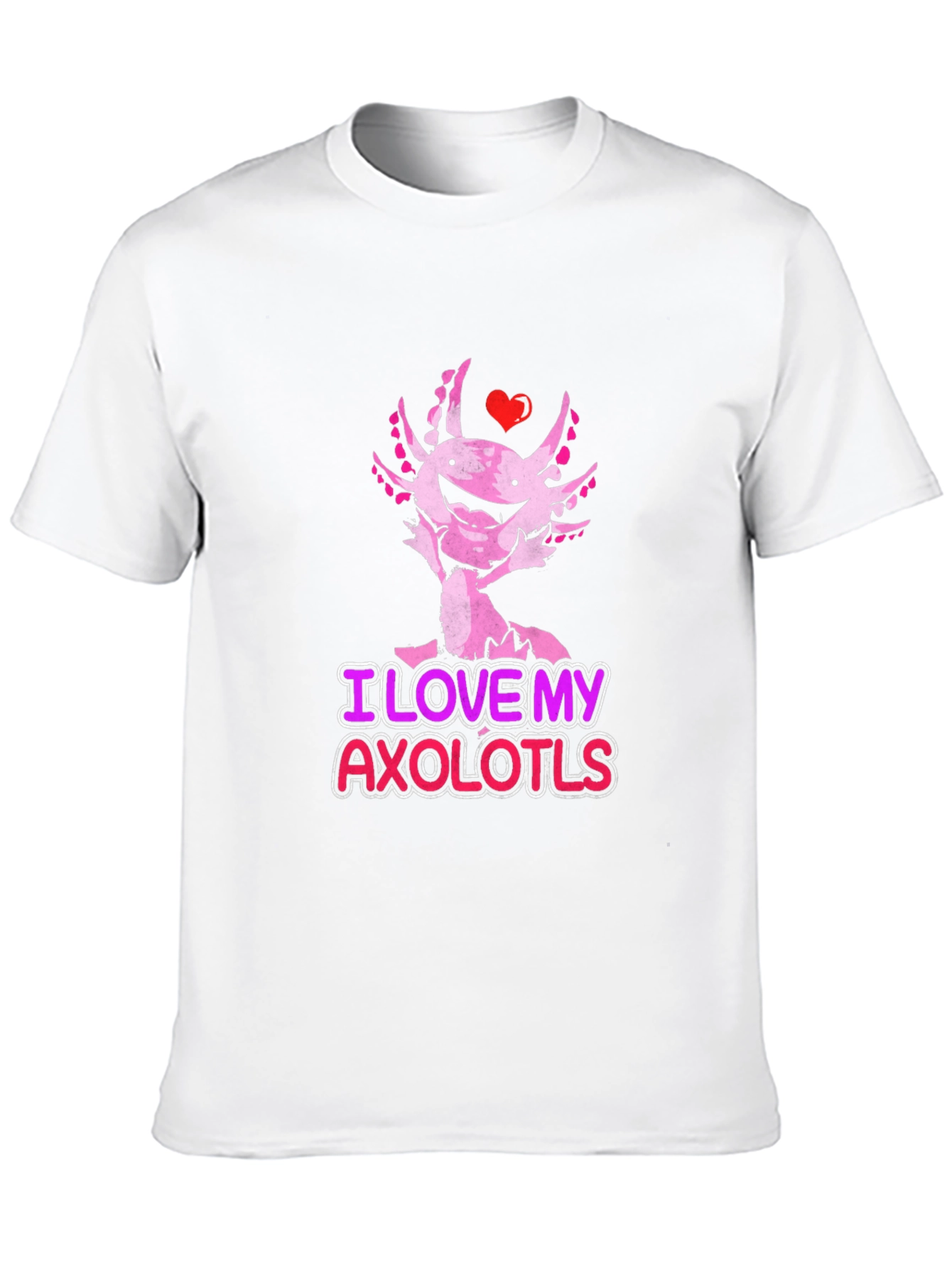 I Love My Axolotls Black T-Shirt