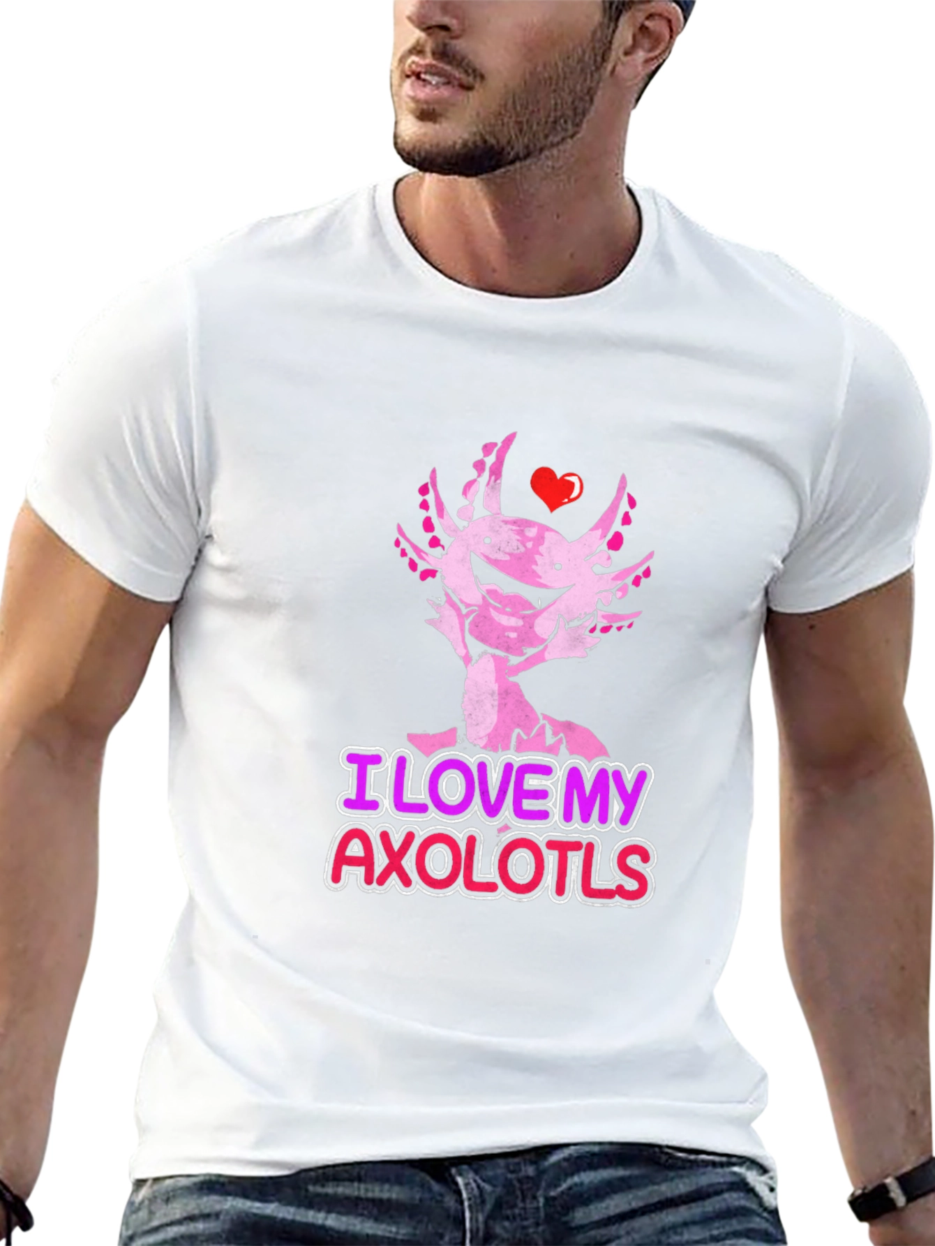 I Love My Axolotls Black T-Shirt