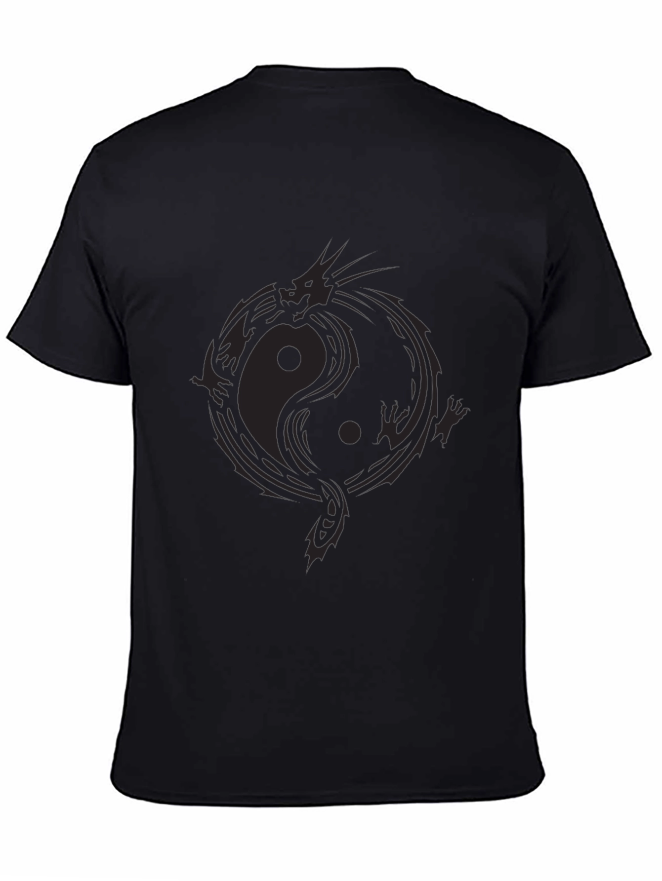 Yin Yang Dragon Black T-Shirt