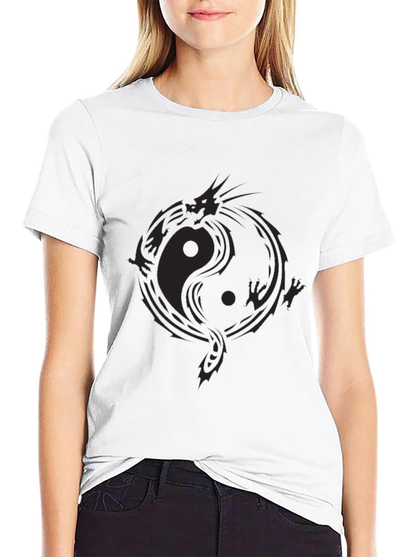 Yin Yang Dragon Black T-Shirt