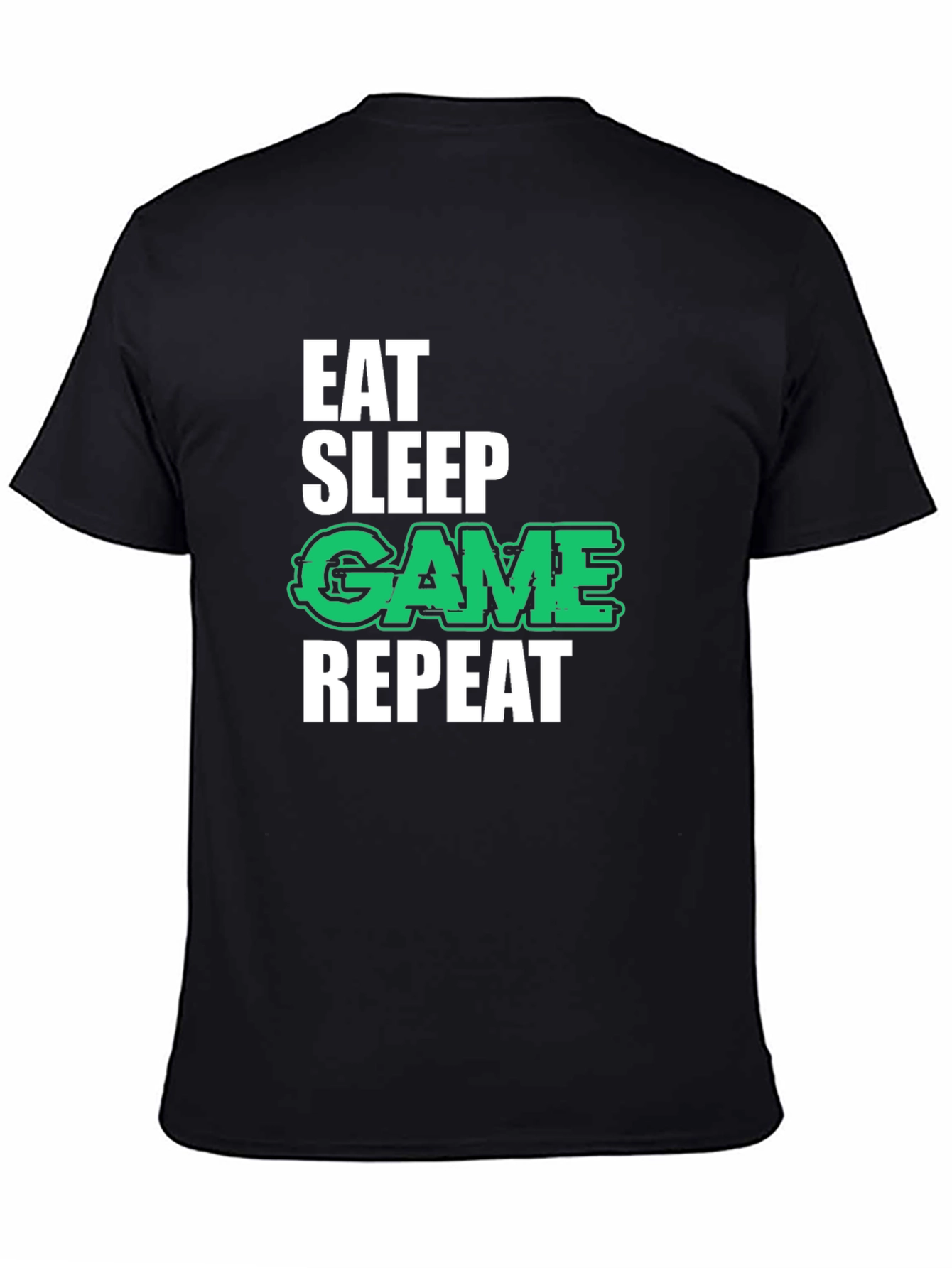 Eat Sleep Game Repeat Black T-Shirt