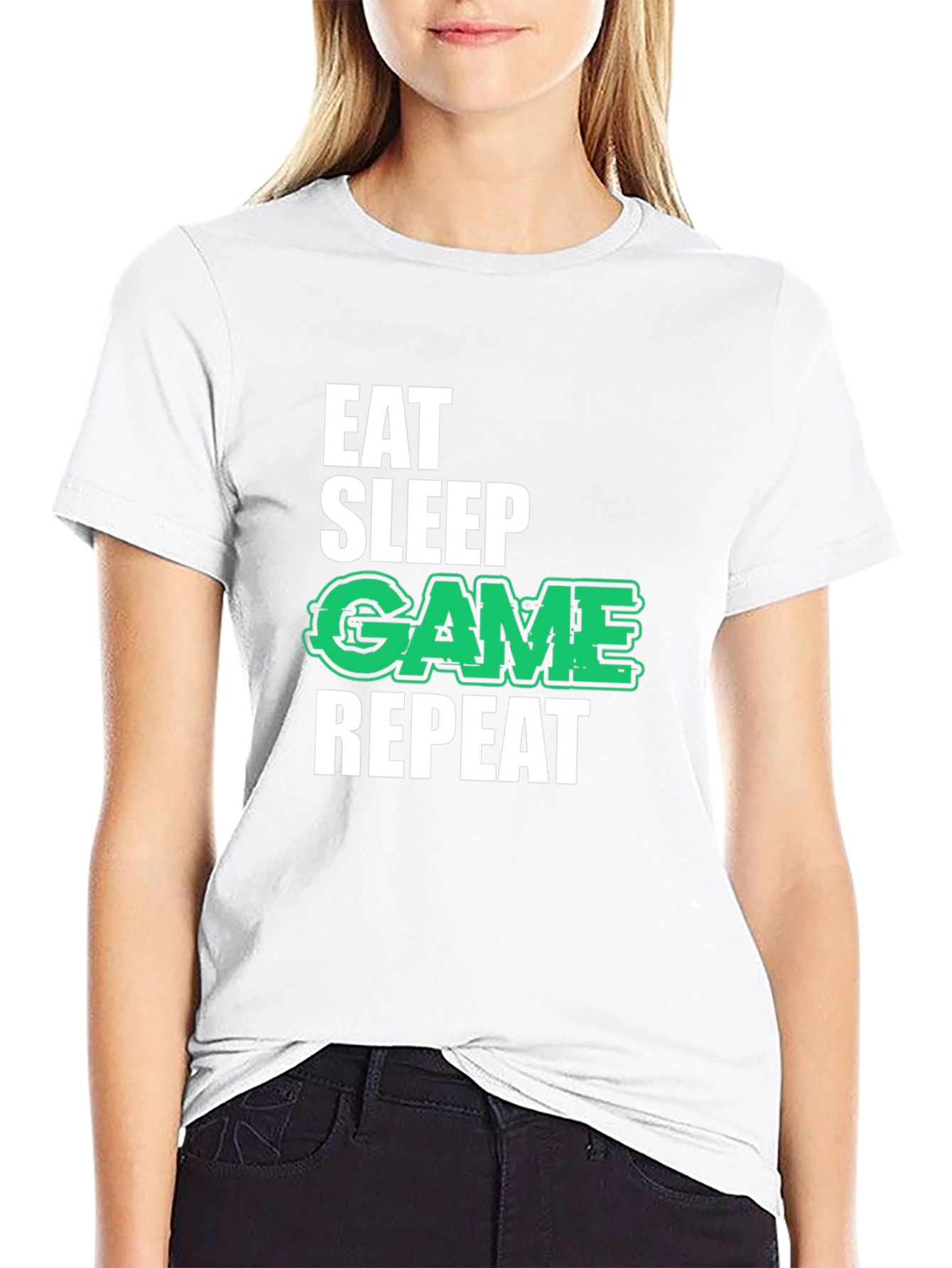 Eat Sleep Game Repeat Black T-Shirt