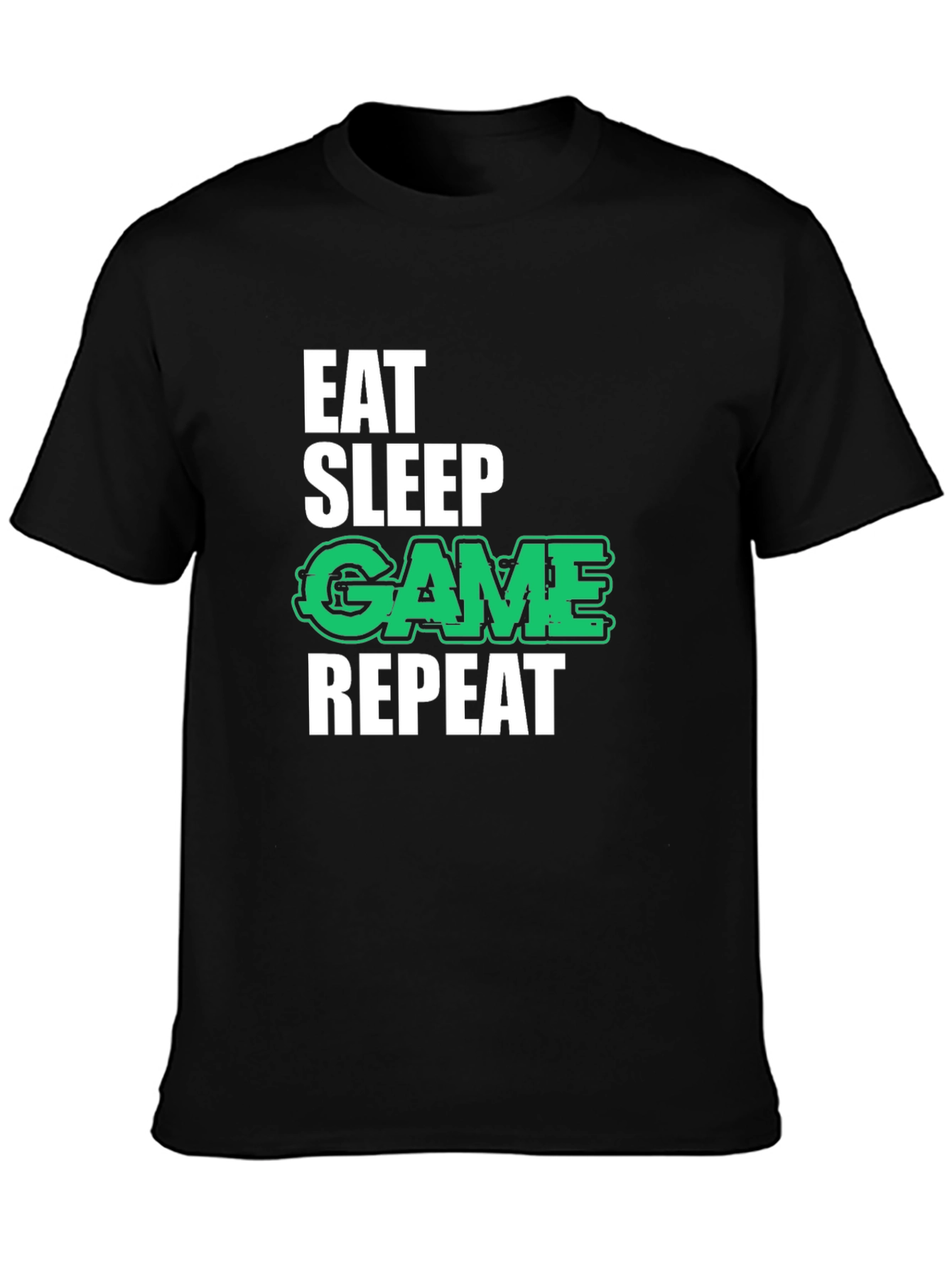 Eat Sleep Game Repeat Black T-Shirt