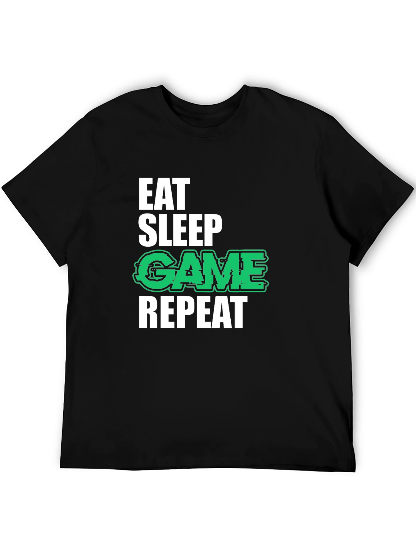 Eat Sleep Game Repeat Black T-Shirt