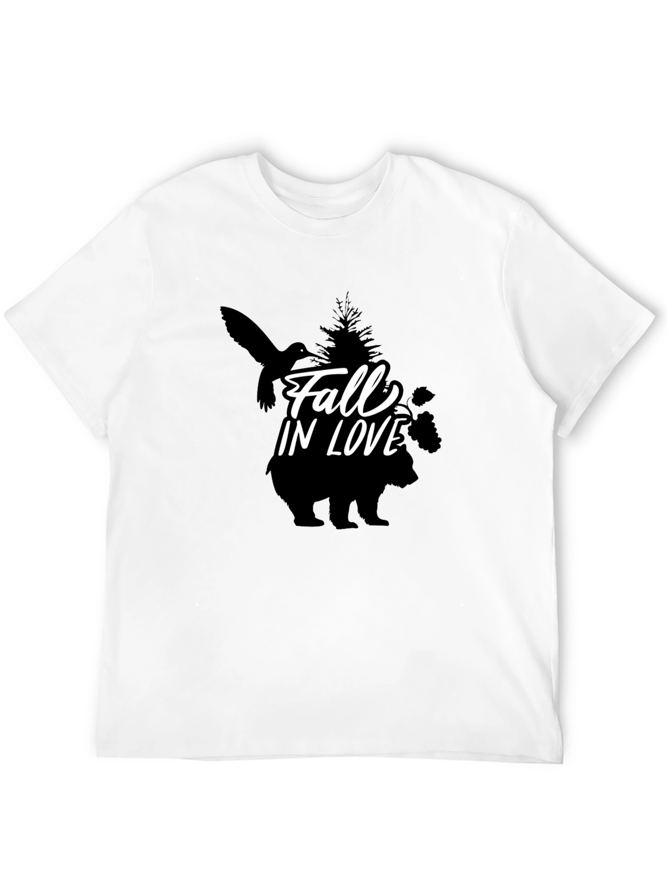 Fall in Love Graphic Black T-Shirt