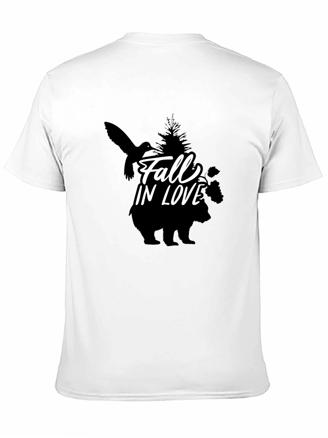 Fall in Love Graphic Black T-Shirt
