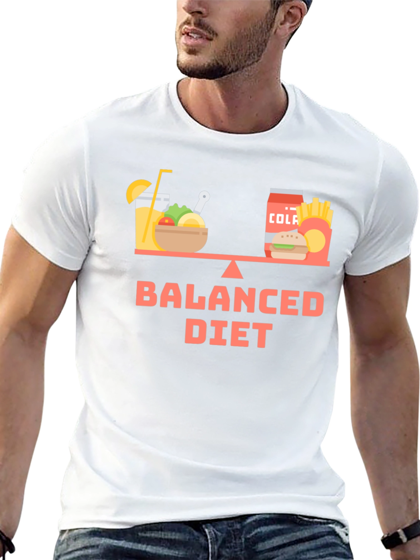 Balanced Diet Black Graphic T-Shirt