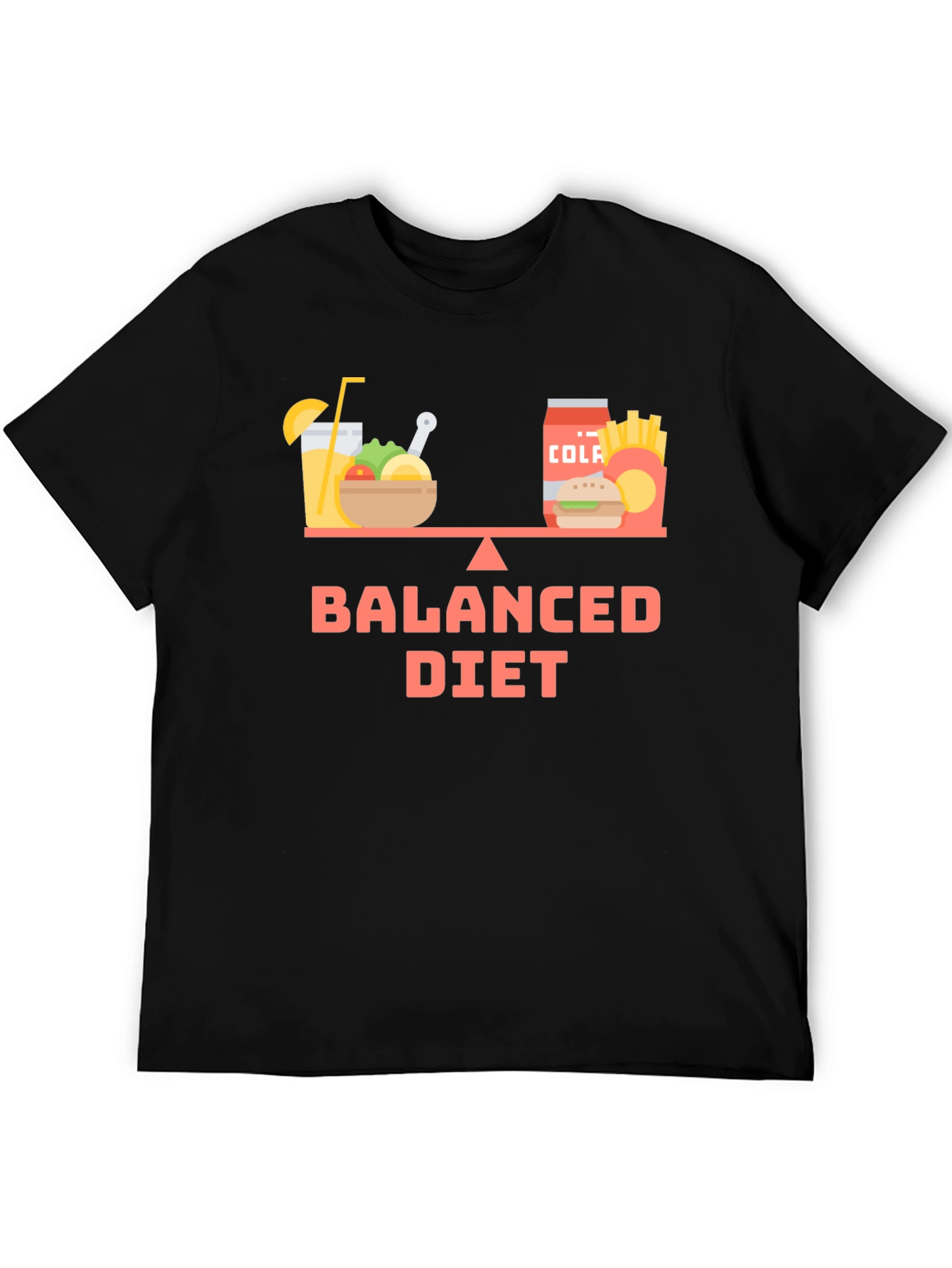 Balanced Diet Black Graphic T-Shirt