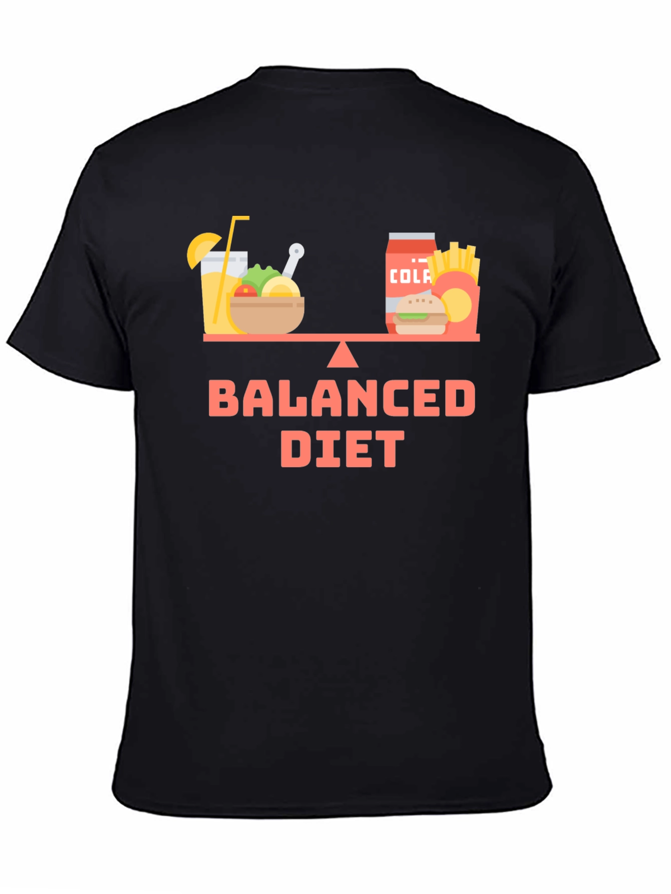 Balanced Diet Black Graphic T-Shirt
