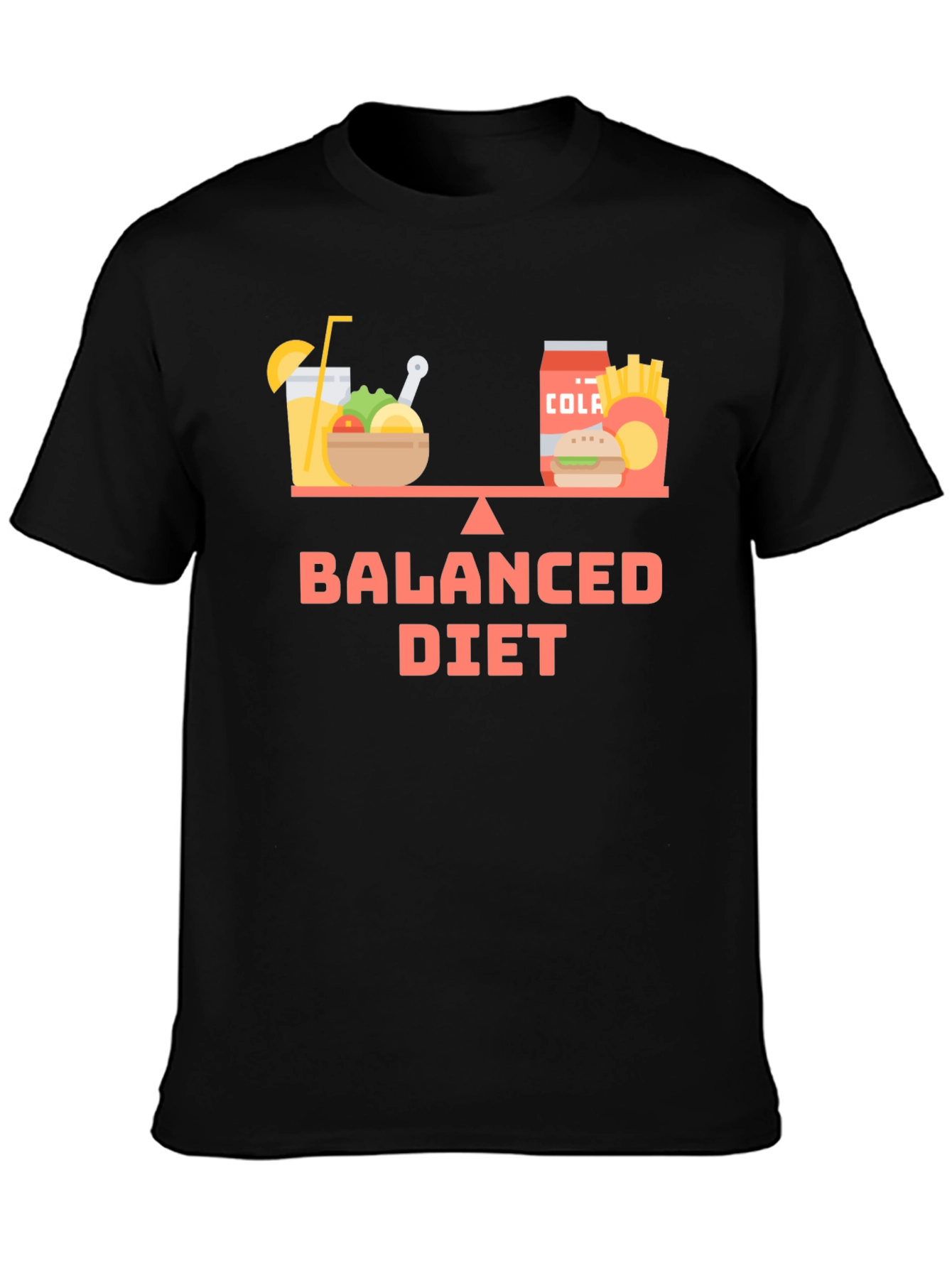 Balanced Diet Black Graphic T-Shirt