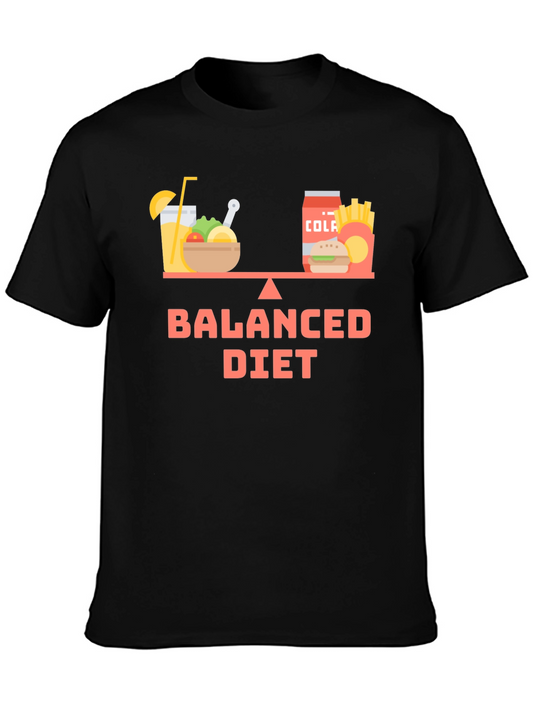 Balanced Diet Black Graphic T-Shirt