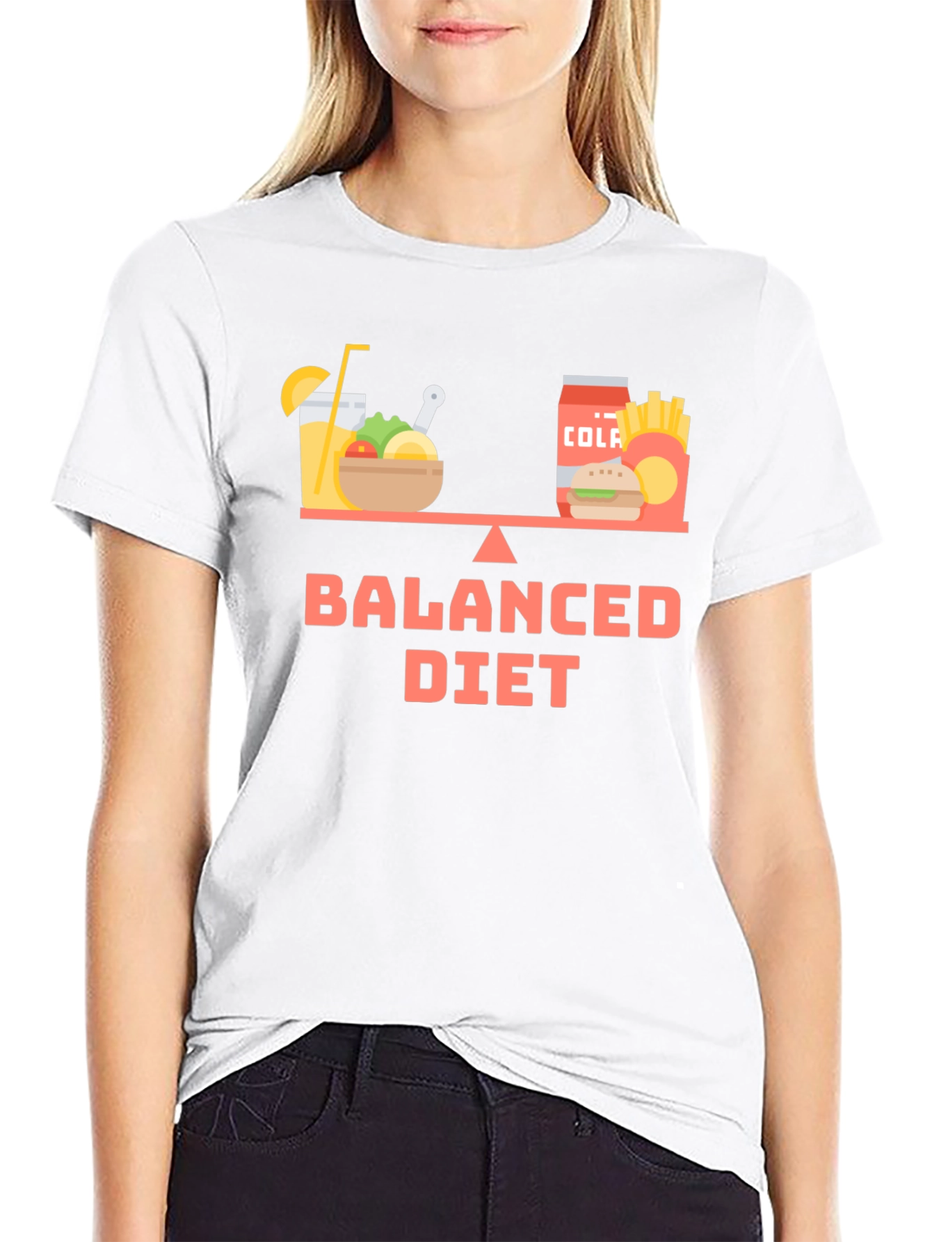 Balanced Diet Black Graphic T-Shirt