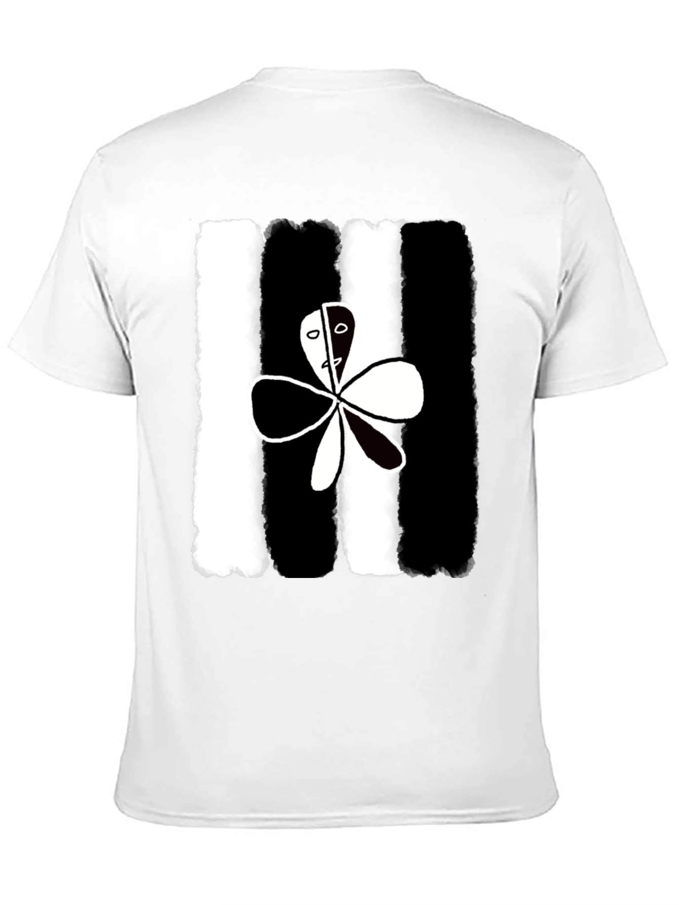 Abstract Yin Yang Flower Graphic Tee
