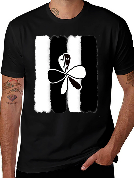Abstract Yin Yang Flower Graphic Tee