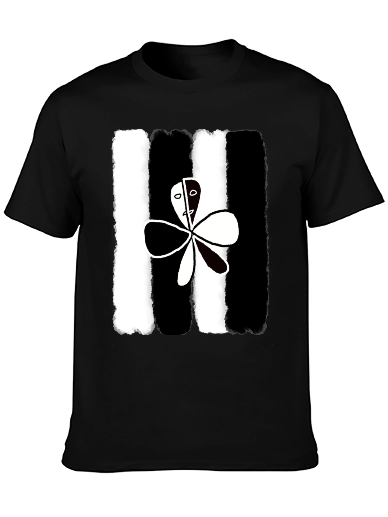 Abstract Yin Yang Flower Graphic Tee