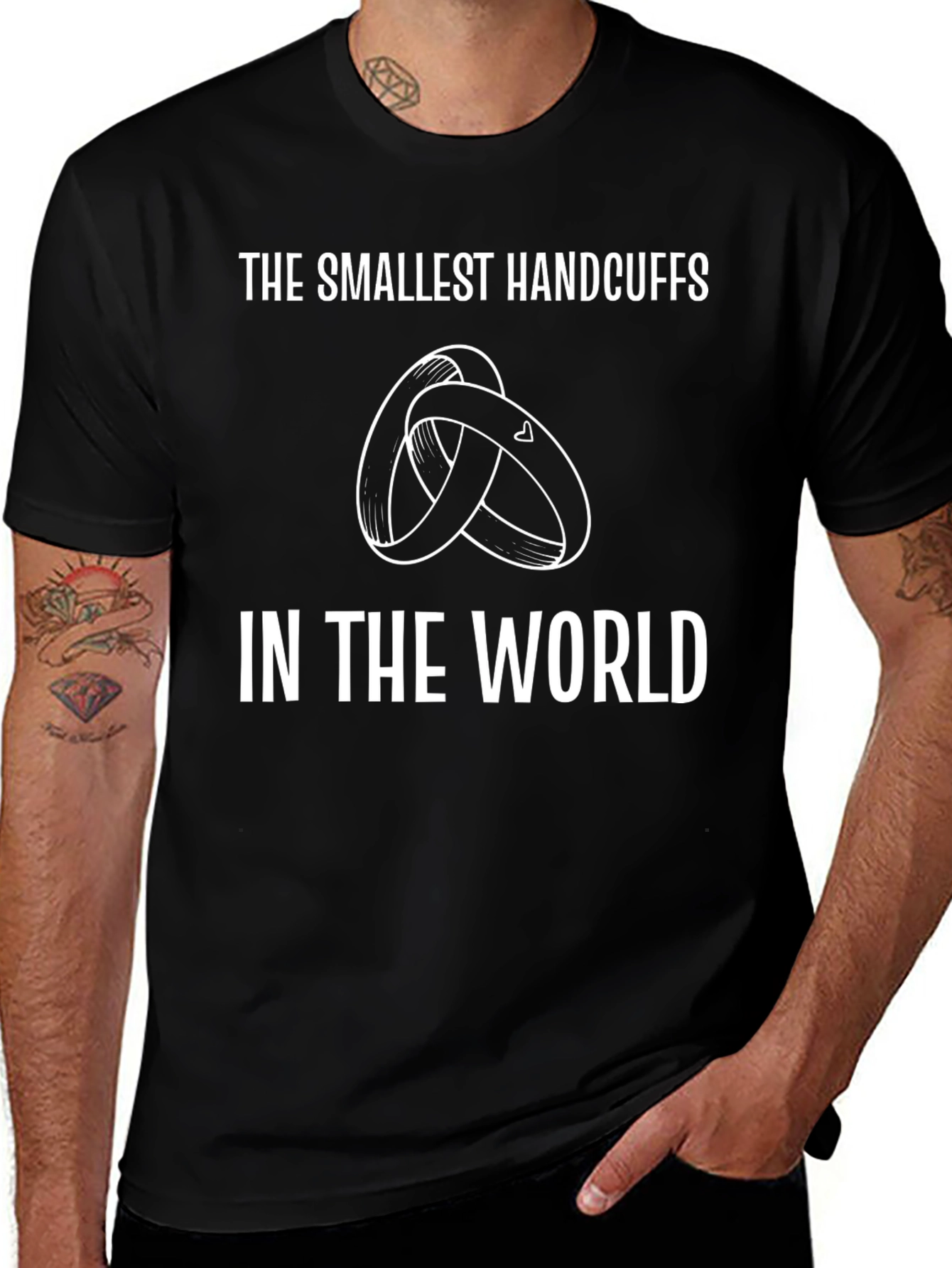 Smallest Handcuffs T-Shirt - Funny Marriage Tee