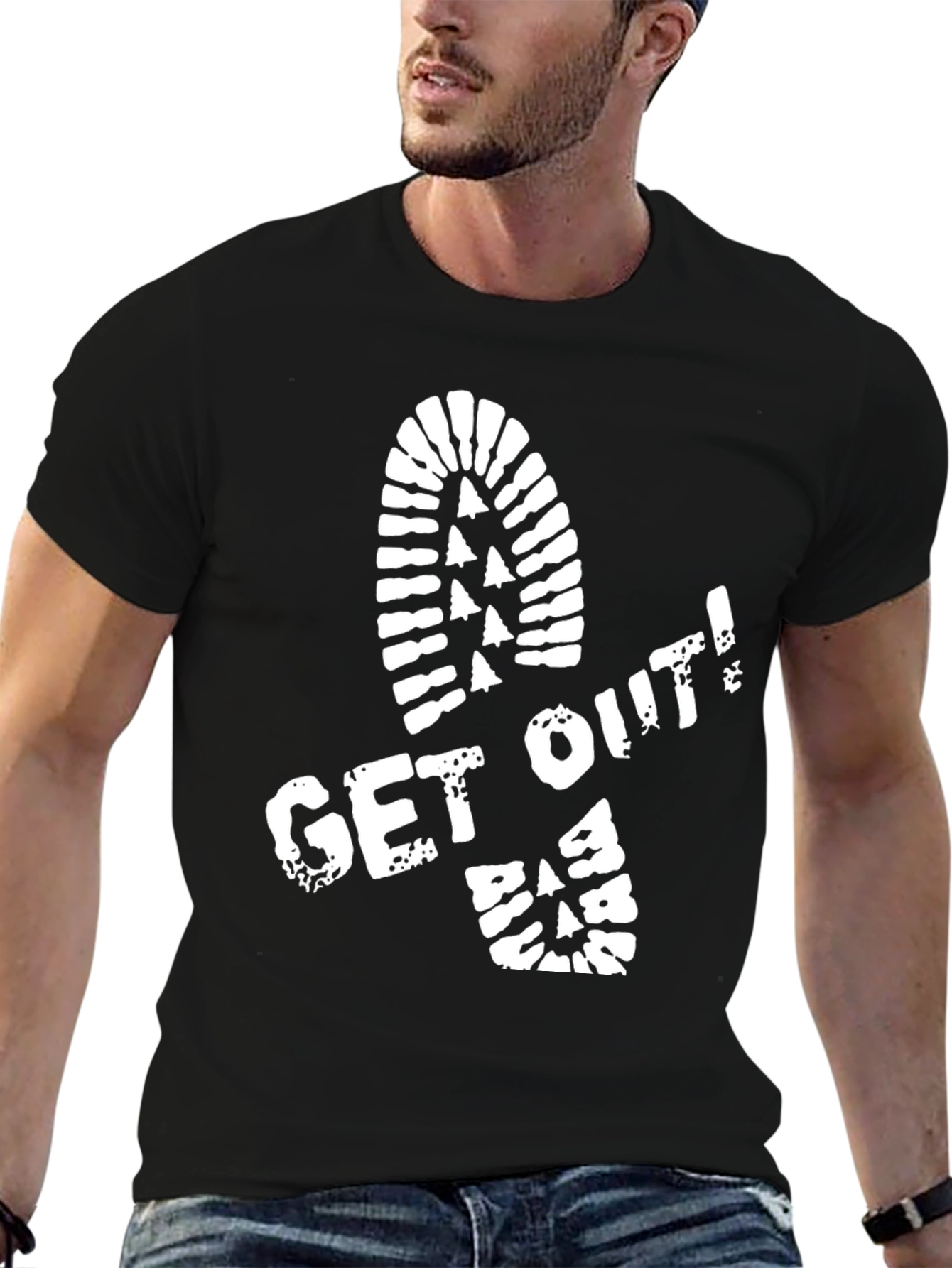 Get Out! Shoe Print Graphic Tee