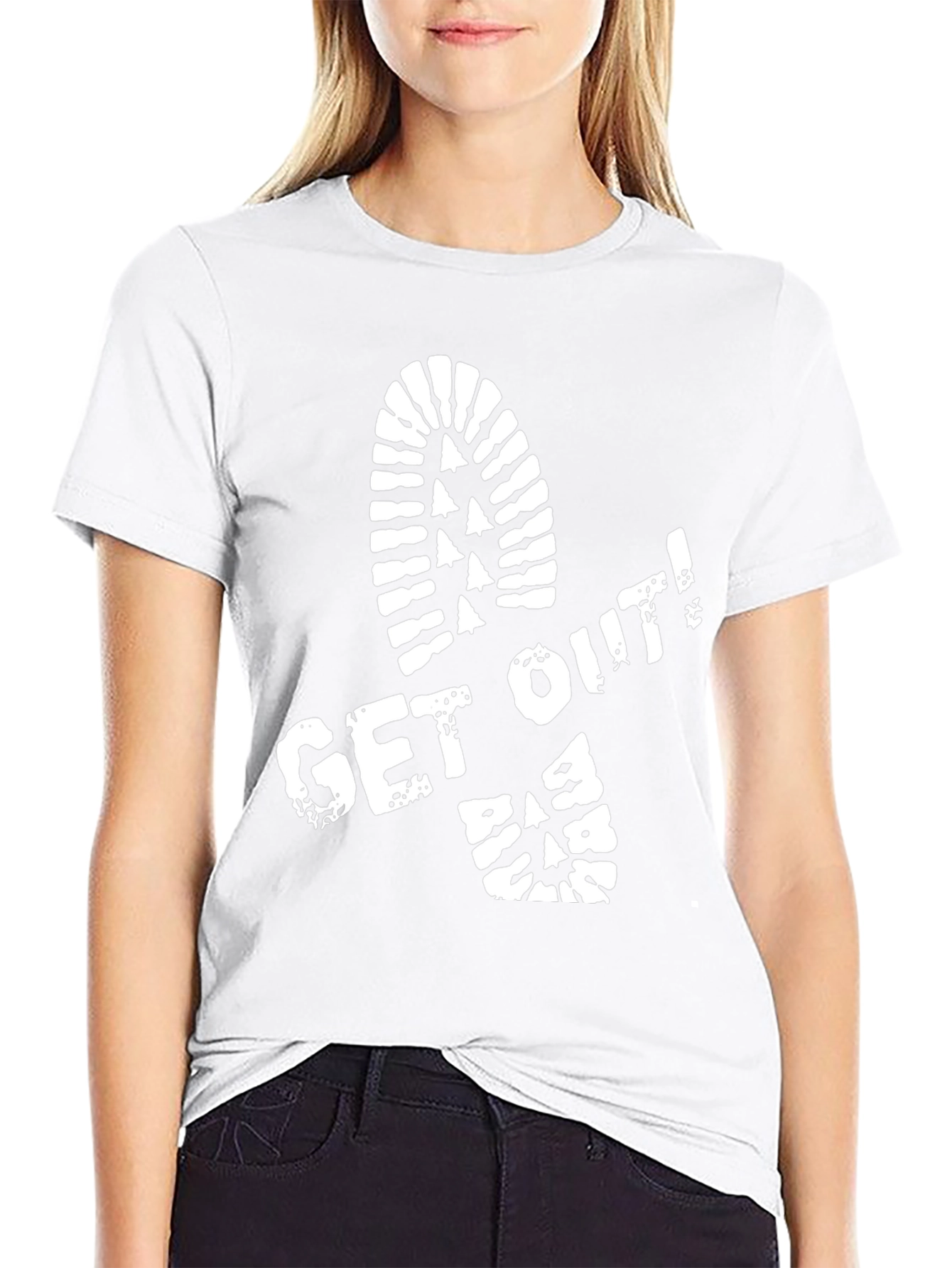 Get Out! Shoe Print Graphic Tee