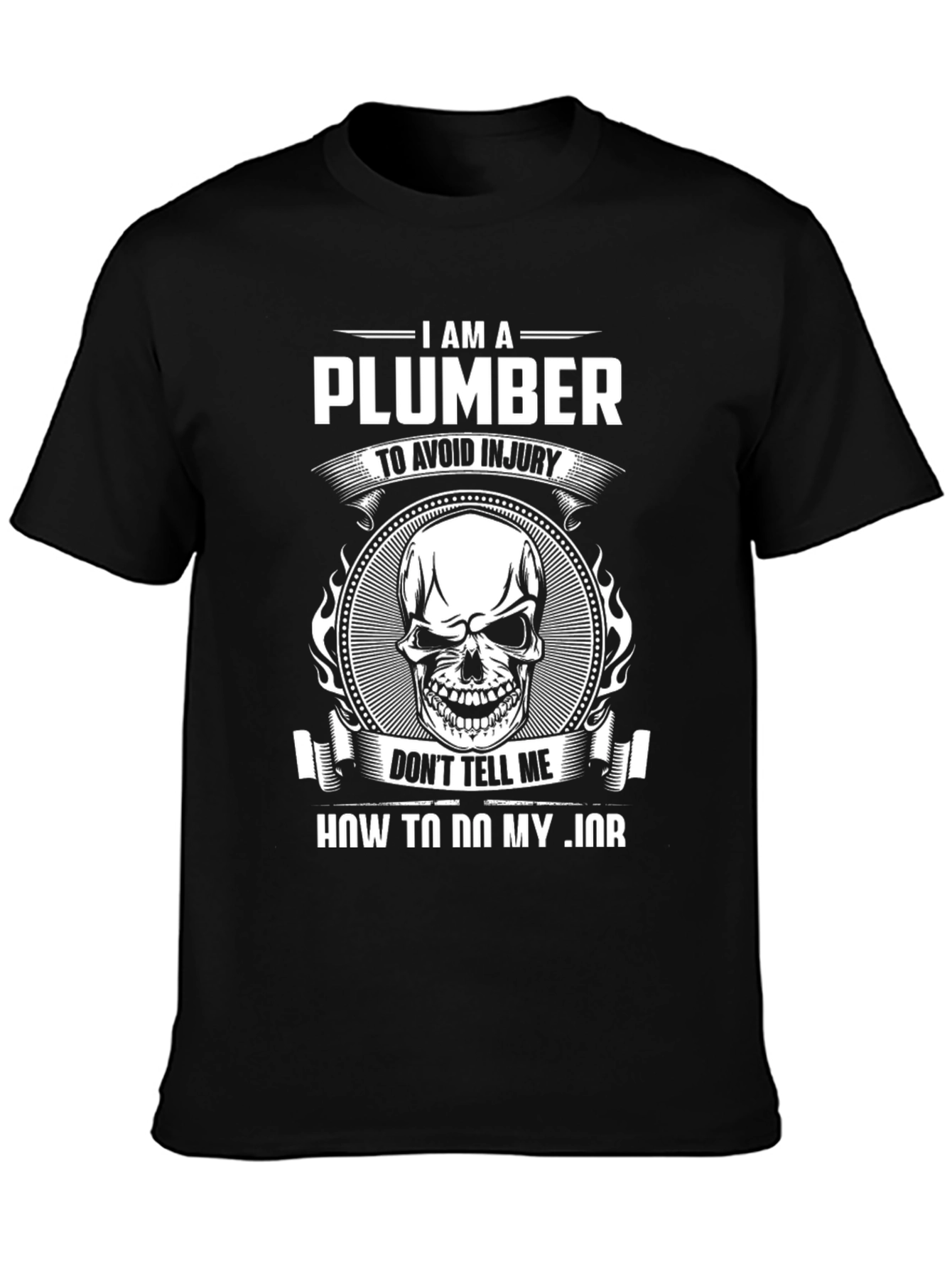 Plumber Skull Graphic Black T-Shirt