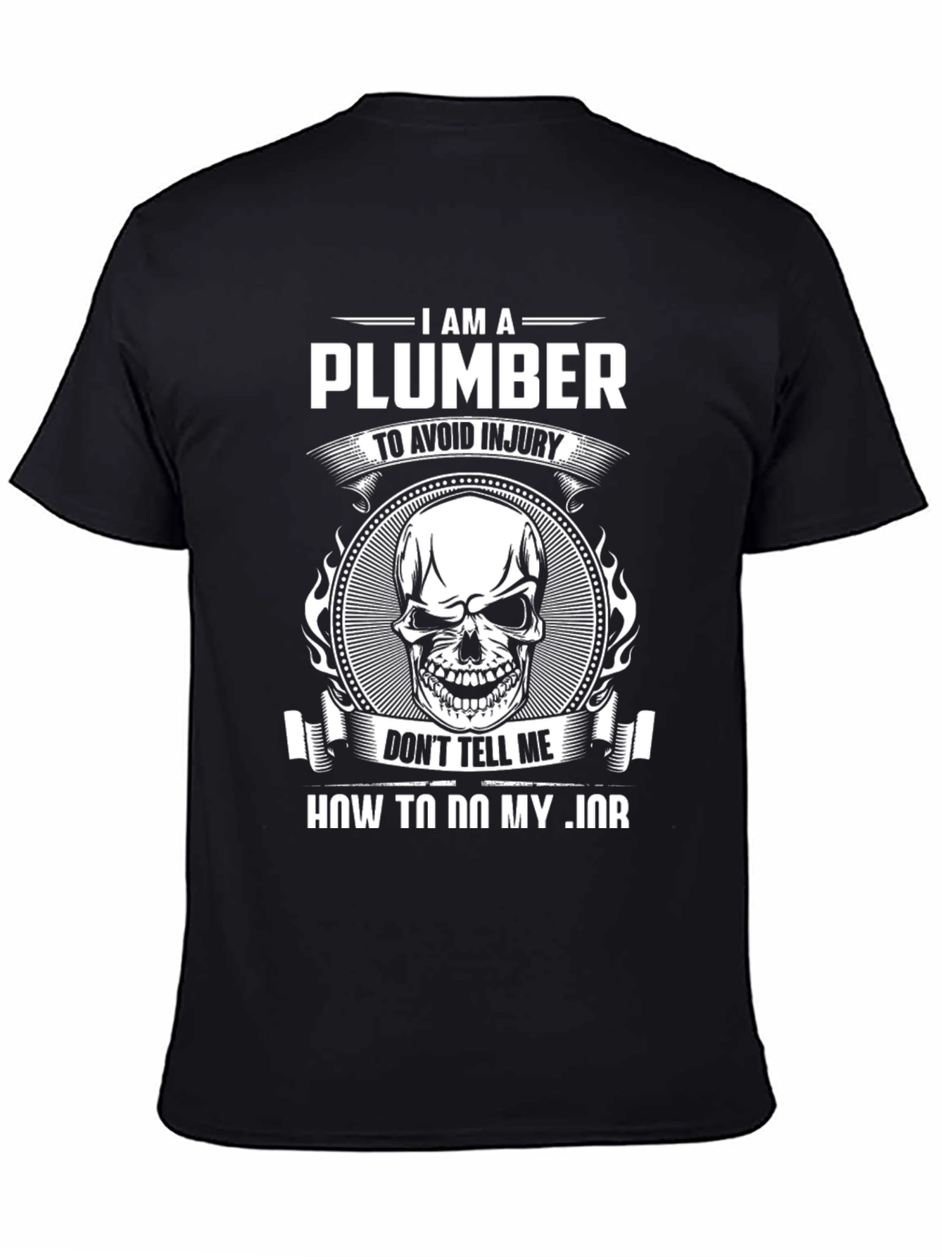 Plumber Skull Graphic Black T-Shirt