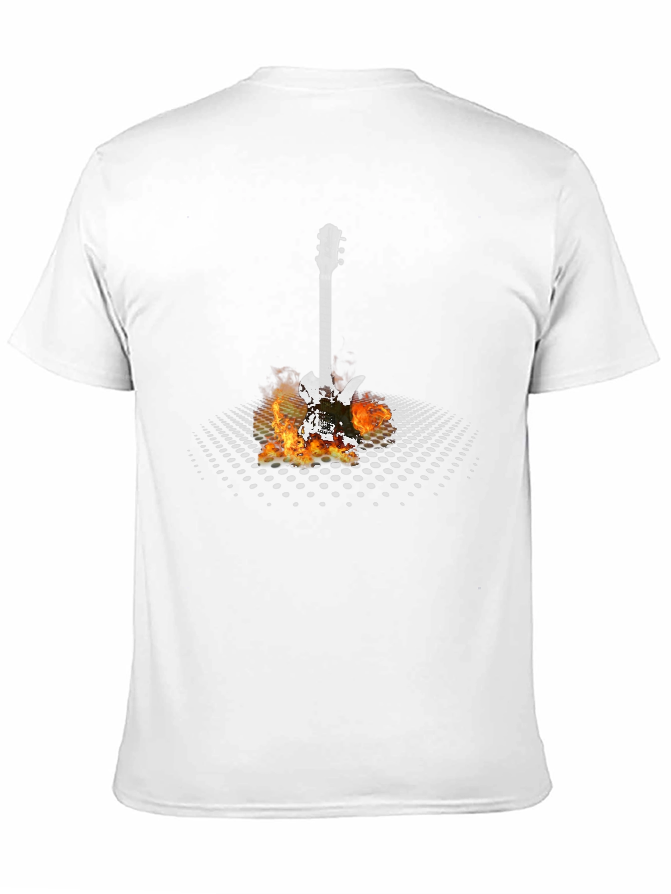 Flaming Guitar Graphic T-Shirt - Rock Concert Ready