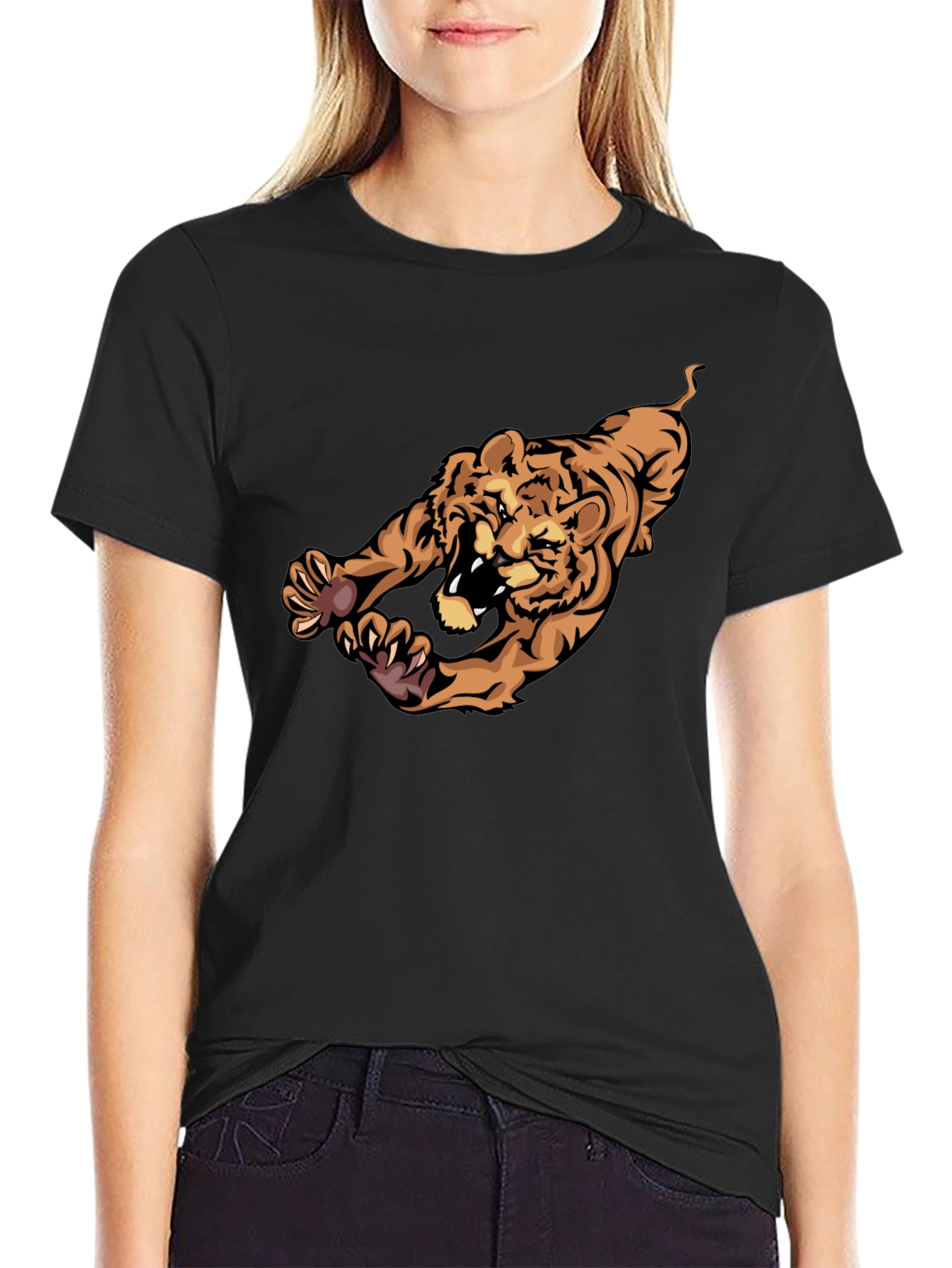 Tiger Graphic Black T-Shirt - Mens Casual Wear