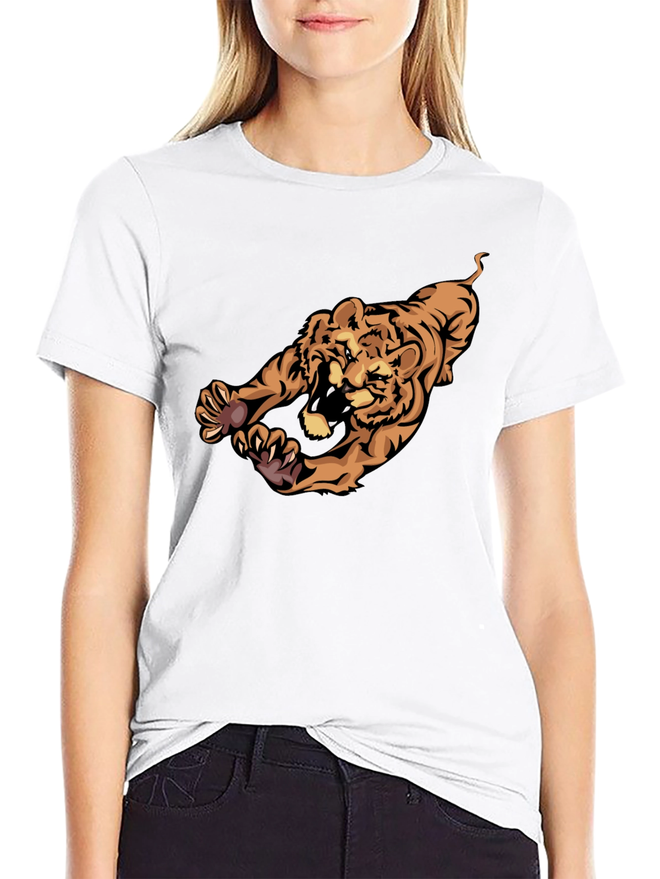 Tiger Graphic Black T-Shirt - Mens Casual Wear