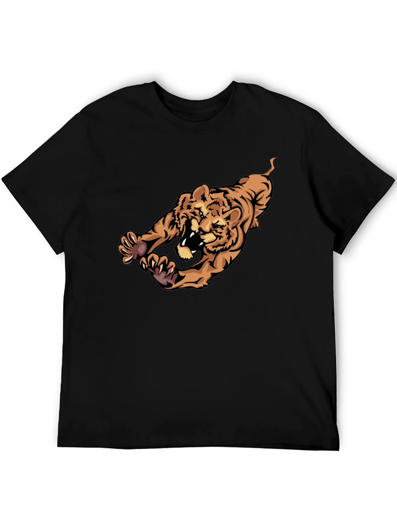 Tiger Graphic Black T-Shirt - Mens Casual Wear