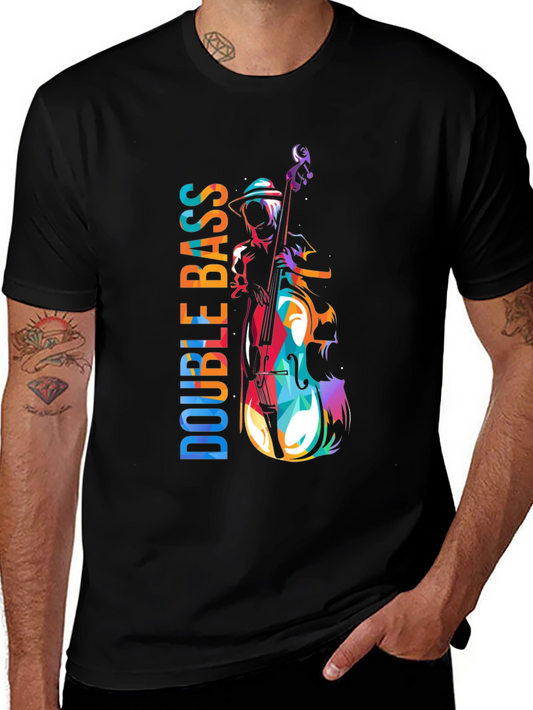 Double Bass Musician Graphic Tee - Unique Colorful Design