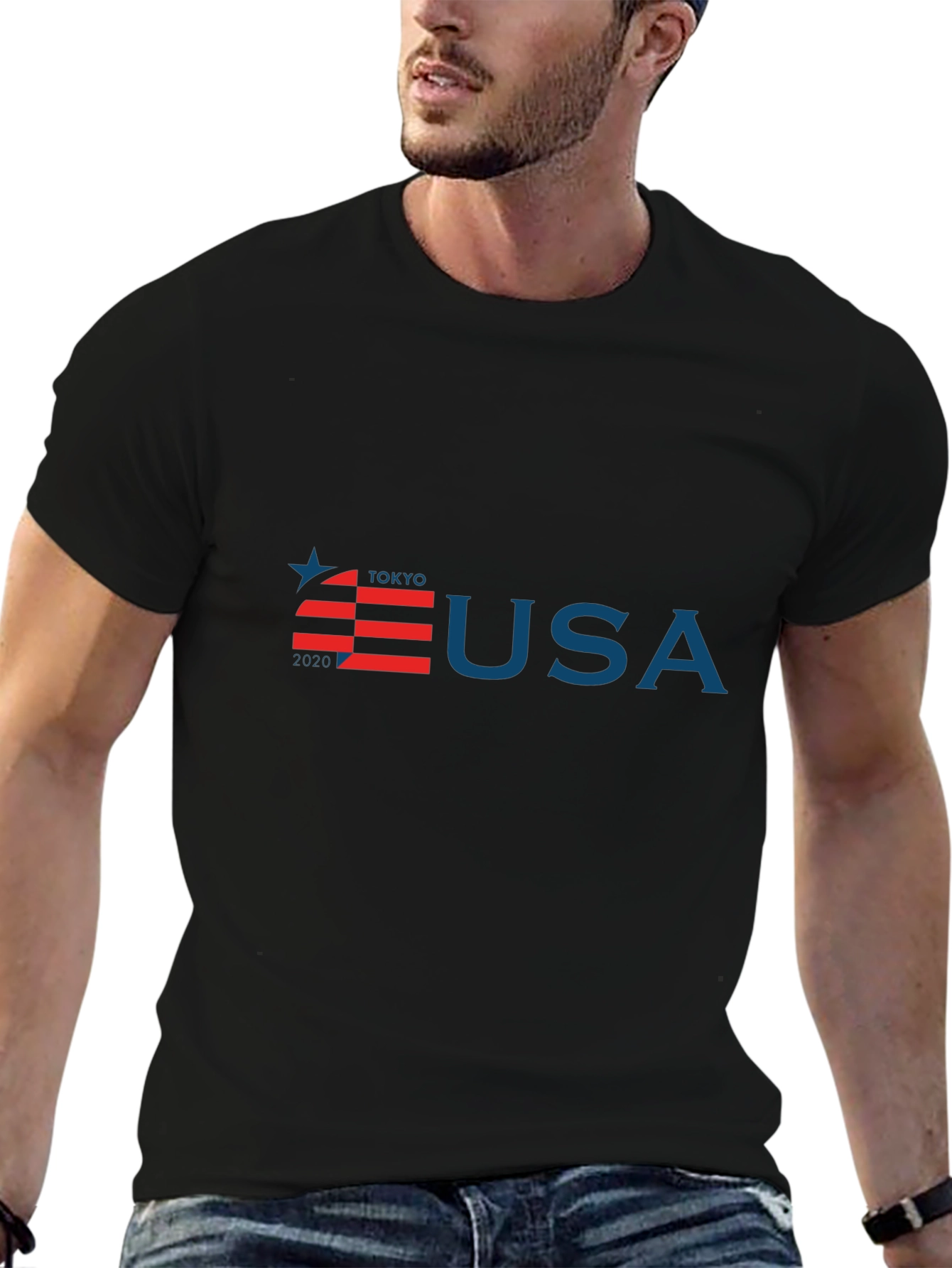 Tokyo USA Olympic Black Graphic Tee
