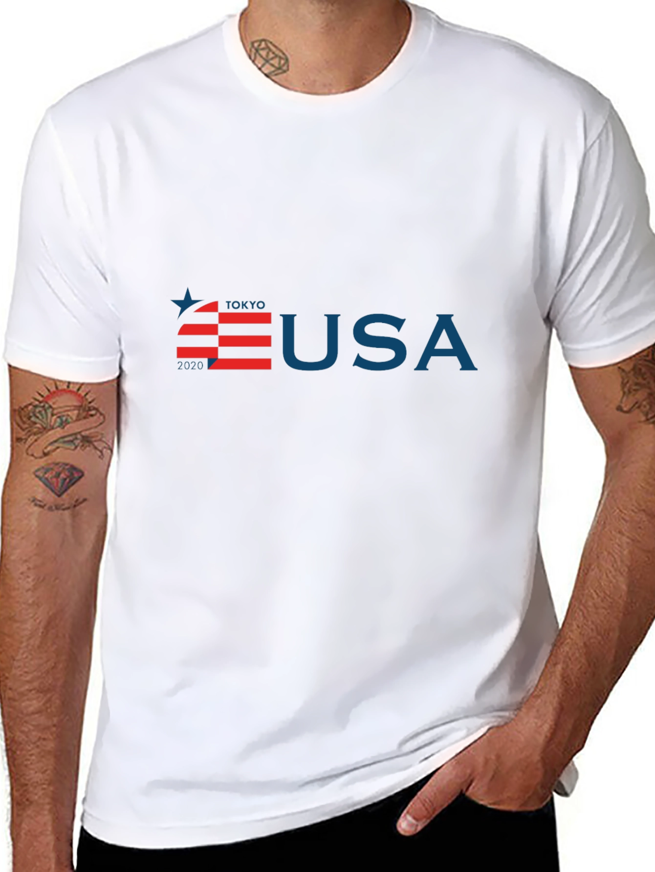 Tokyo USA Olympic Black Graphic Tee