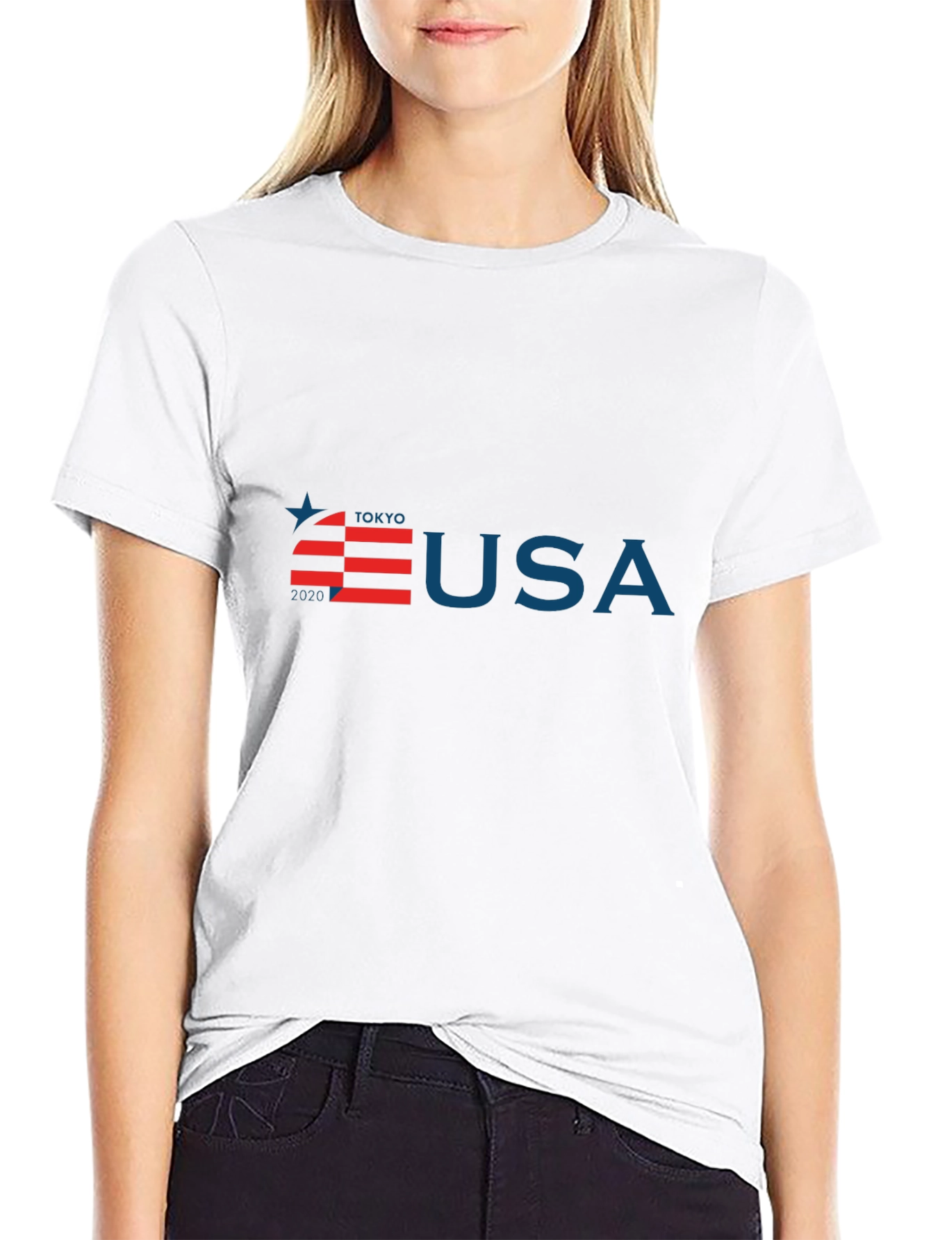 Tokyo USA Olympic Black Graphic Tee