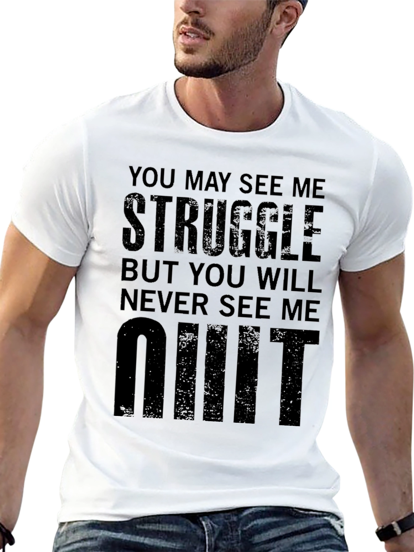 Motivational Never Quit Black T-Shirt