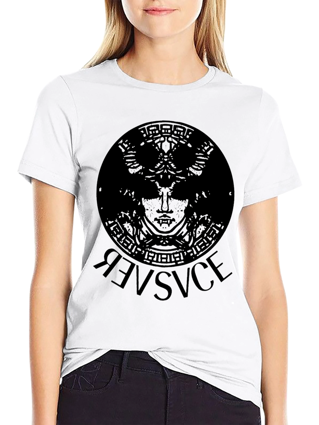 Black Versace Medusa Head Print T-Shirt