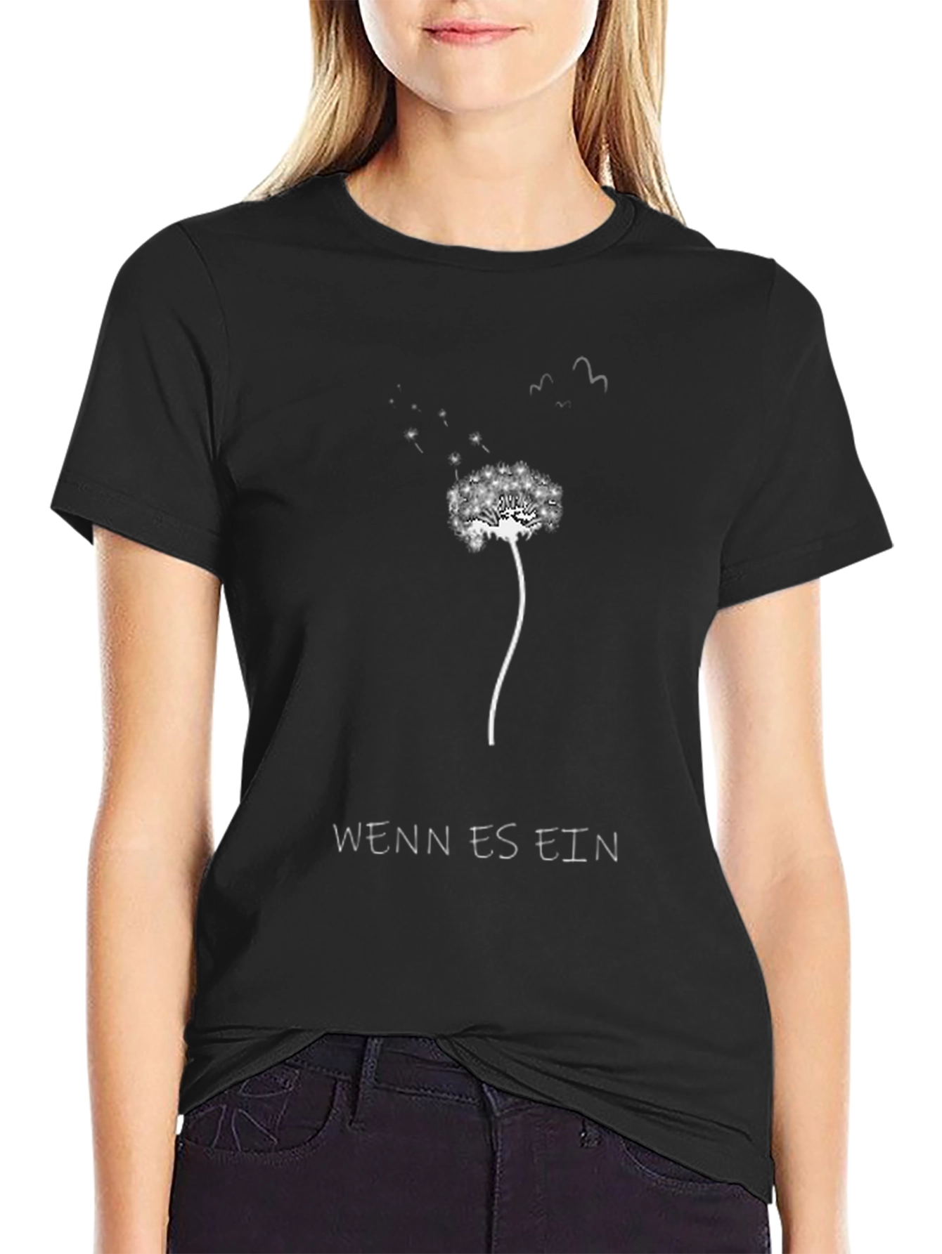 Dandelion Wish T-Shirt - Black Graphic Tee