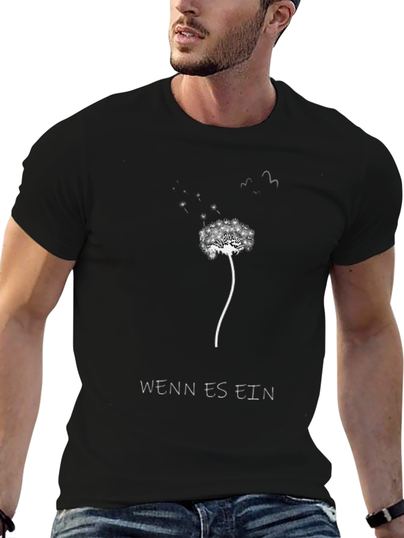 Dandelion Wish T-Shirt - Black Graphic Tee