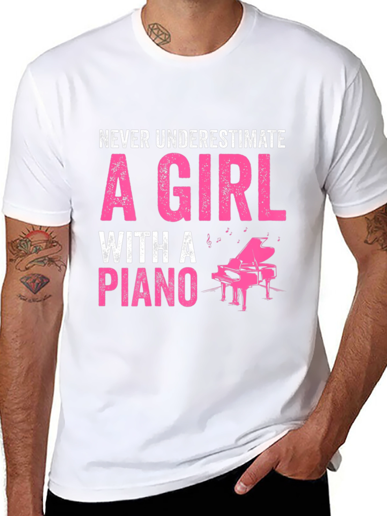 Never Underestimate Piano Girl T-Shirt