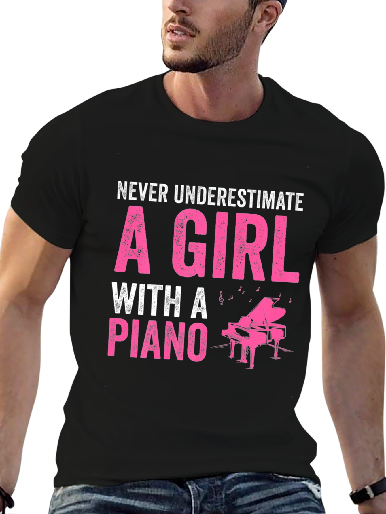 Never Underestimate Piano Girl T-Shirt