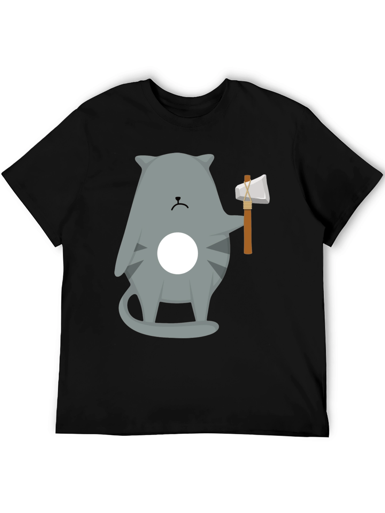 Cool Cat Axe T-Shirt - Funny Graphic Tee