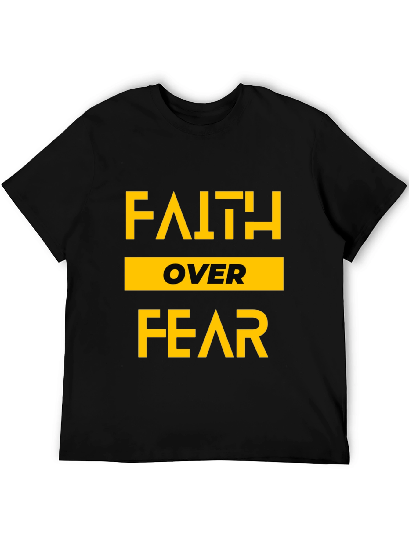 Faith Over Fear Graphic Print Crew Neck T-Shirt