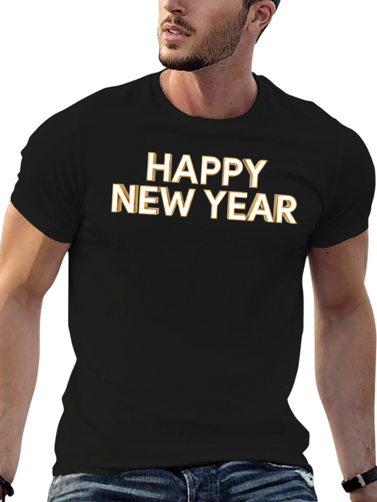 Happy New Year Black Graphic Tee