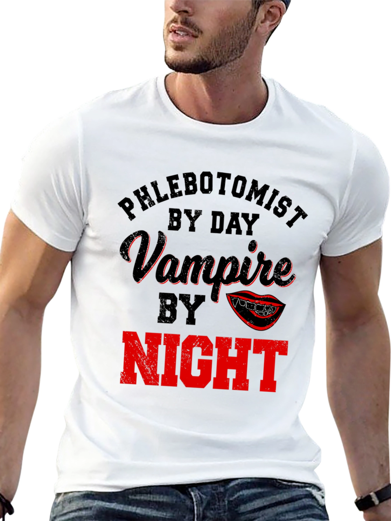 Phlebotomist By Day Vampire By Night Novelty T-Shirt
