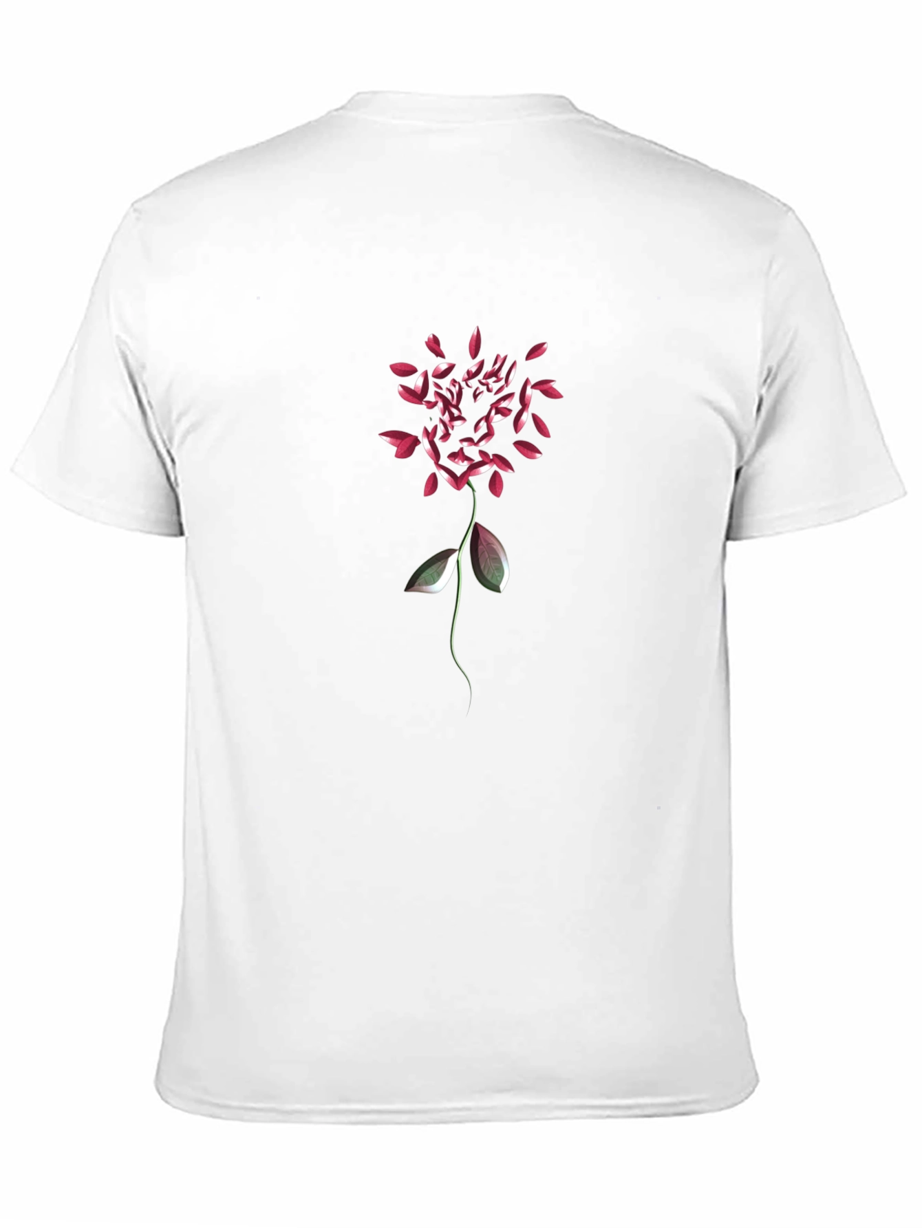 Floral Petal Graphic Mens Black T-Shirt