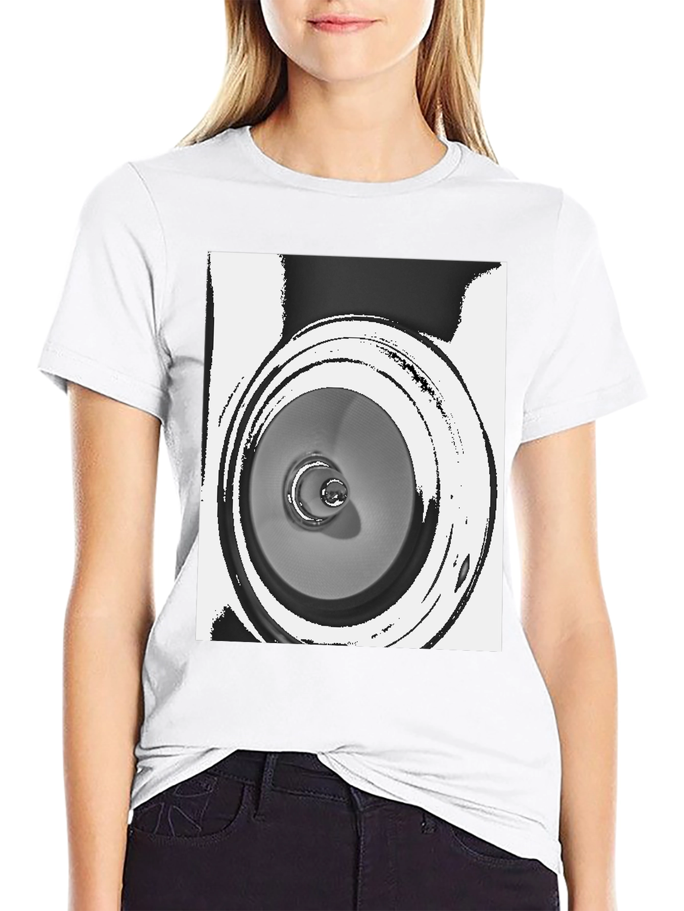 Abstract Speaker Graphic Tee - Unique Design