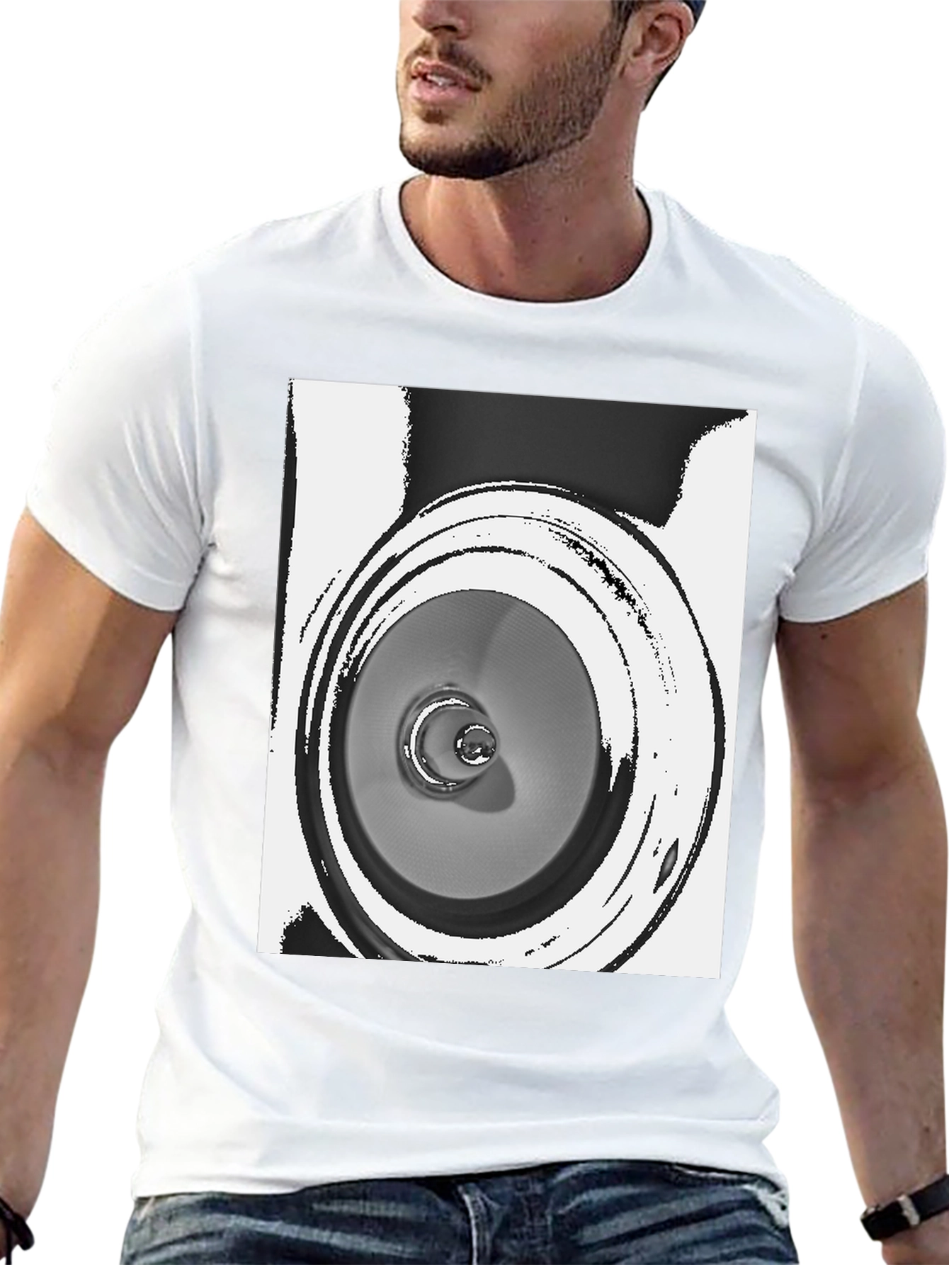 Abstract Speaker Graphic Tee - Unique Design