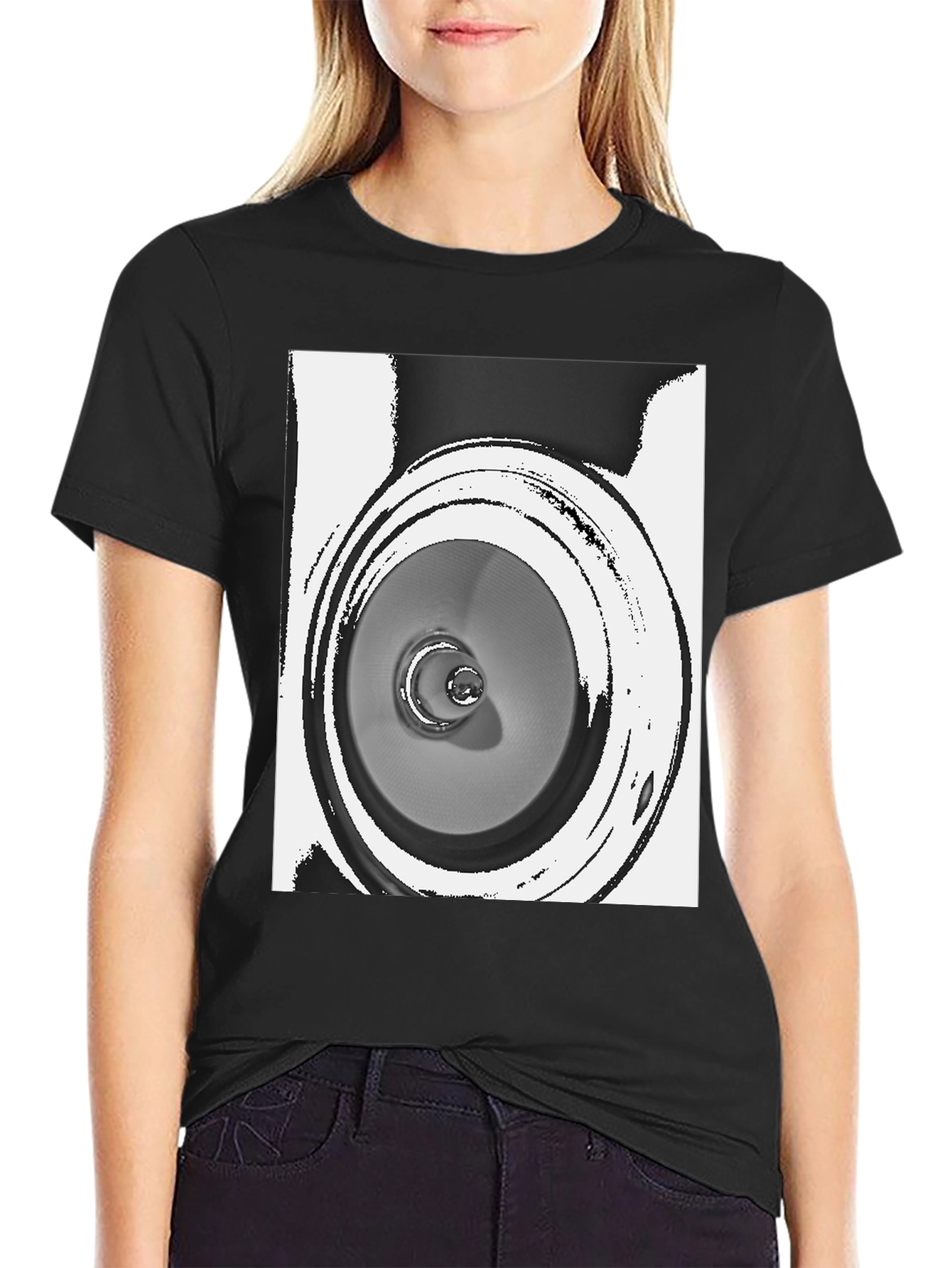 Abstract Speaker Graphic Tee - Unique Design