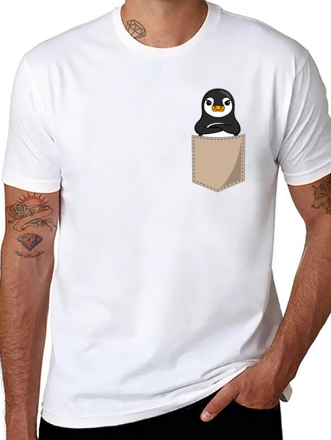 Penguin Pocket Black T-Shirt