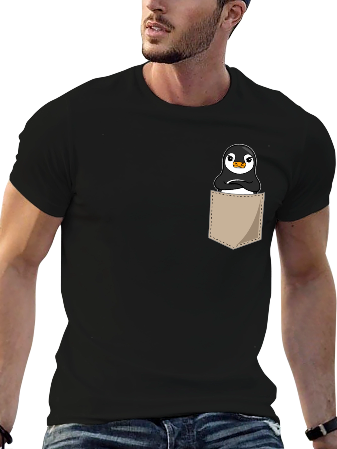 Penguin Pocket Black T-Shirt