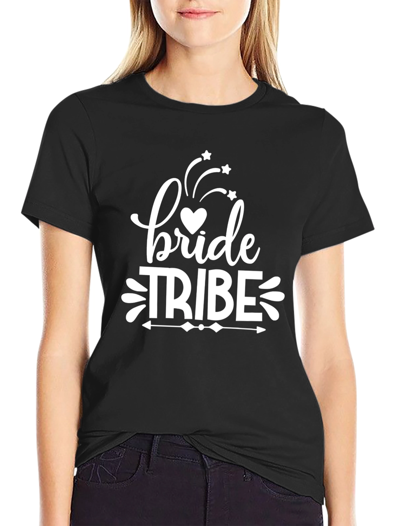 Bride Tribe Graphic Tee - Black Crew Neck